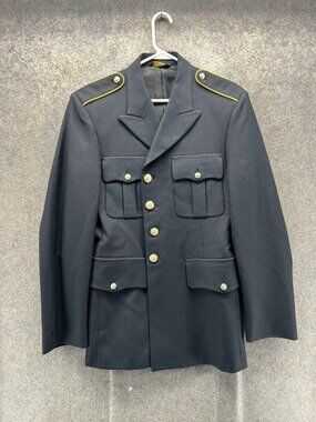 Marlow White Jacket Mens 42L Blue Army Dress Uniform ASU Coat Formal Polyester